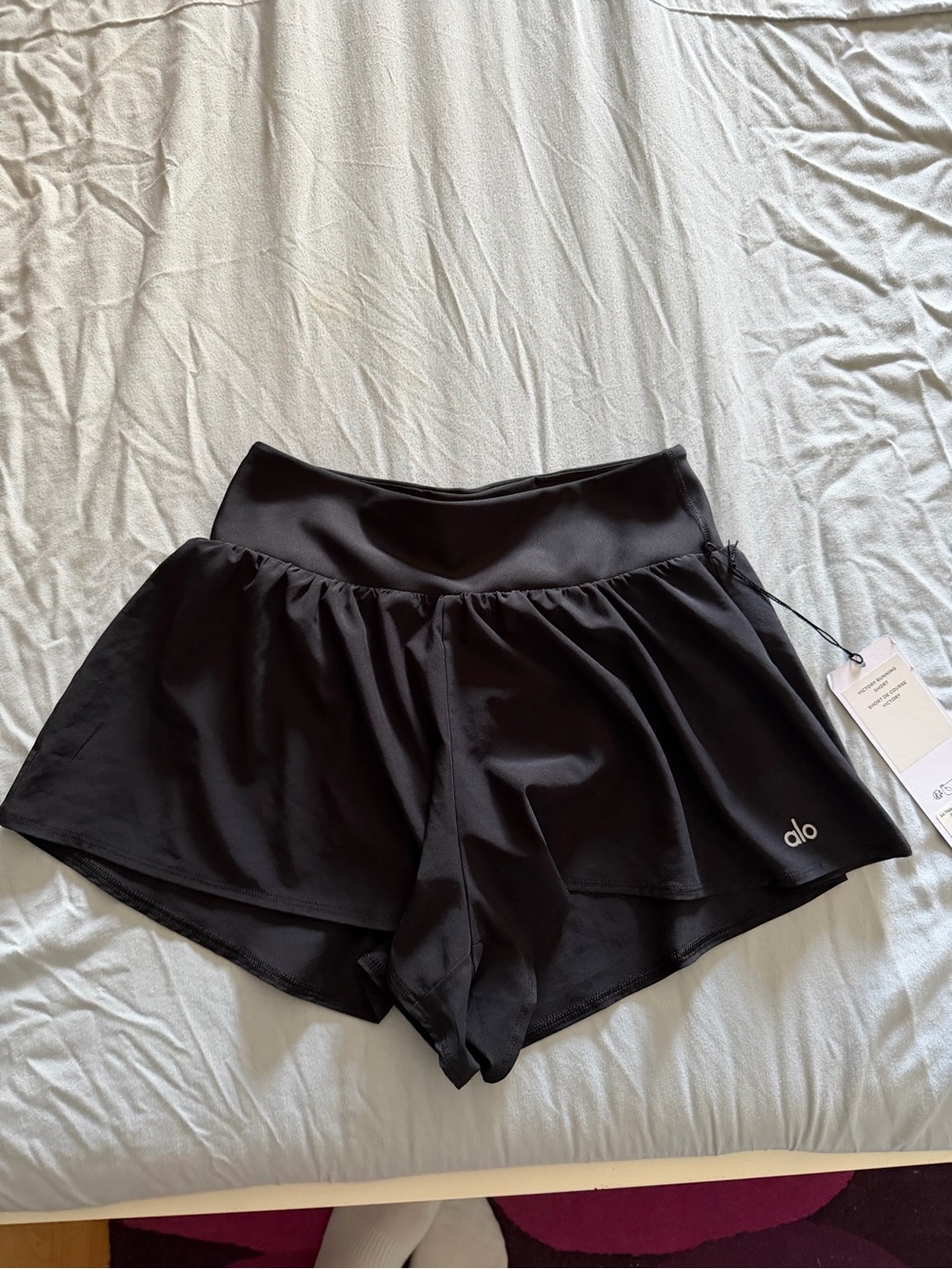 ALO Yoga Black Athletic Skort with Built-In Shorts